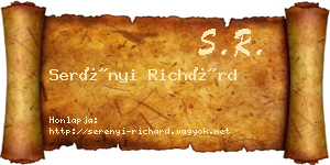 Serényi Richárd névjegykártya
